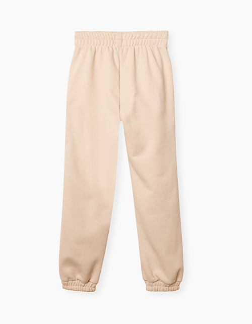 Бежевые брюки-джоггеры для девочки
