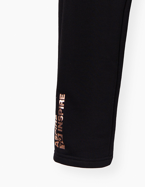 Черные трикотажные брюки для девочки-подростка Черные трикотажные брюки для девочки-подростка