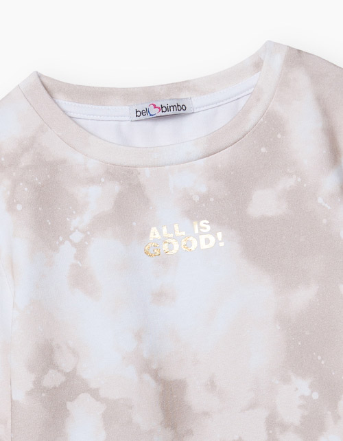 Лонгслив с принтом tie-dye для девочки