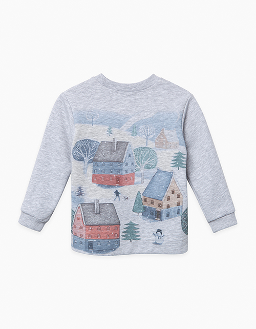 Свитшот цвета серый меланж для девочки