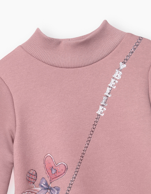 Розово-коричневое платье А-силуэта