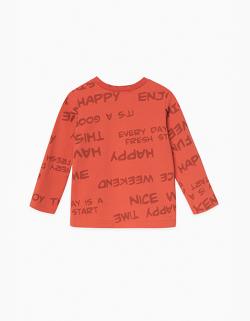 Терракотовый лонгслив для мальчика