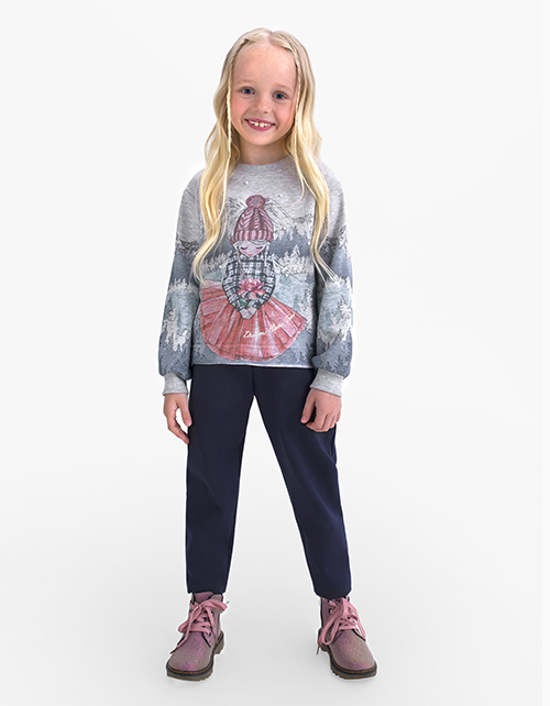 Свитшот с романтическим принтом для девочки Свитшот с романтическим принтом для девочки