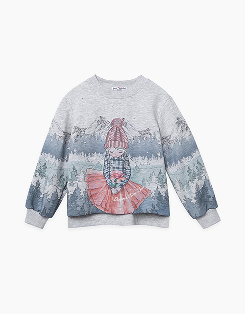 Свитшот с романтическим принтом для девочки Свитшот с романтическим принтом для девочки