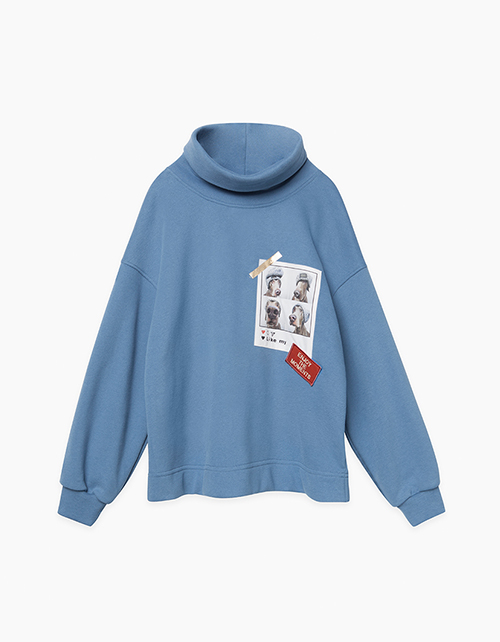 Темно-голубой свитшот для девочки