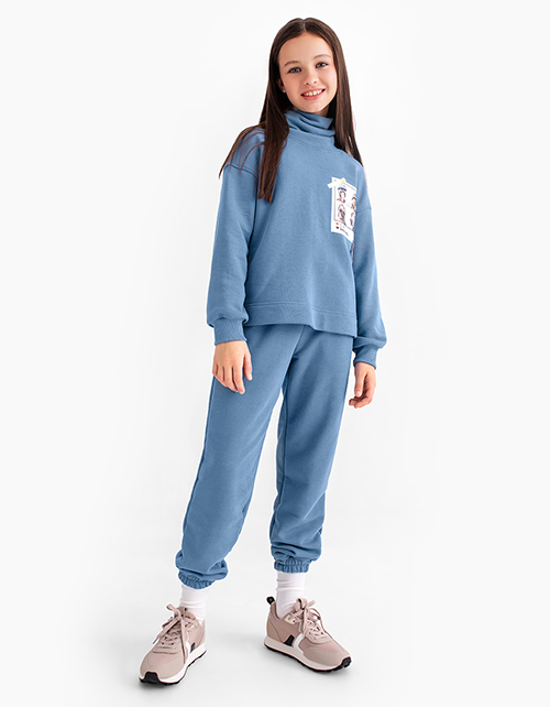 Темно-голубой свитшот для девочки