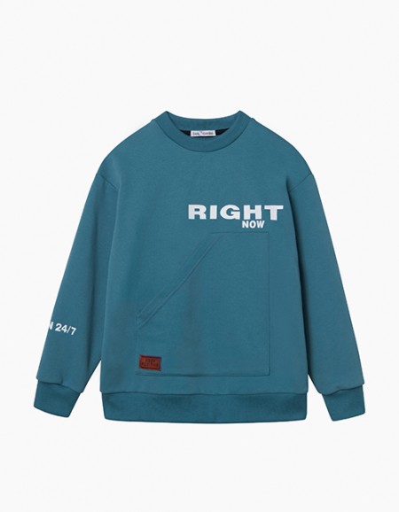 Темно-бирюзовый свитшот для мальчика