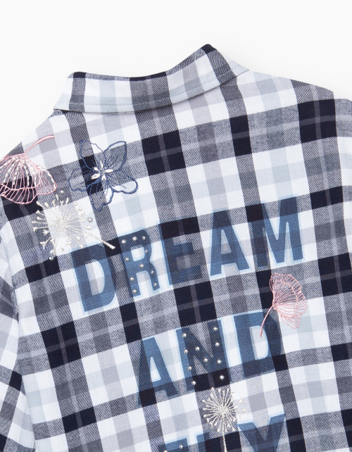 Фланелевая рубашка в клетку для девочки Фланелевая рубашка в клетку для девочки