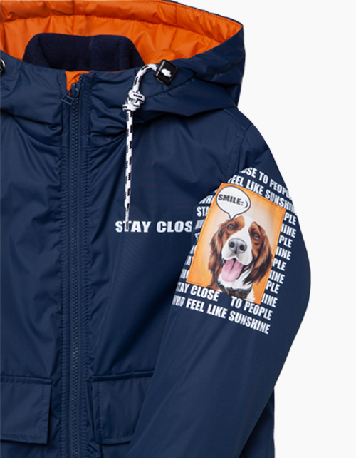 Темно-синяя осення куртка для мальчика