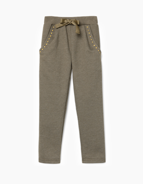 Брюки-каррот цвета хаки для девочки Брюки-каррот цвета хаки для девочки