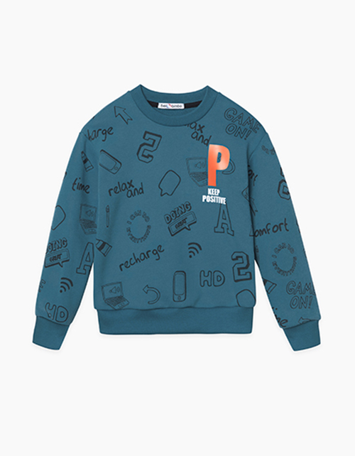 Темно-бирюзовый свитшот для мальчика Темно-бирюзовый свитшот для мальчика