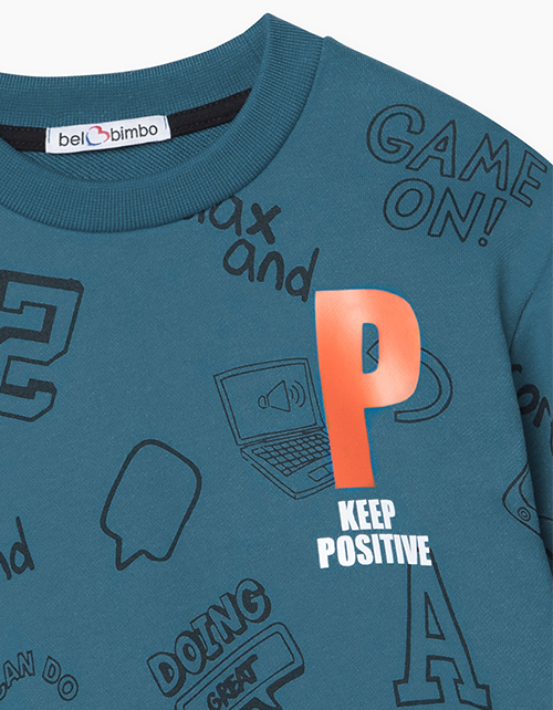 Темно-бирюзовый свитшот для мальчика Темно-бирюзовый свитшот для мальчика