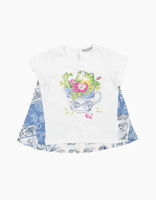 Белая футболка с принтом для девочки