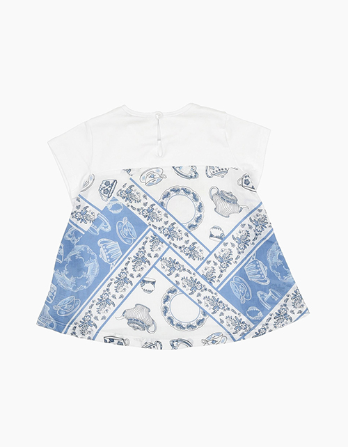 Белая футболка с принтом для девочки