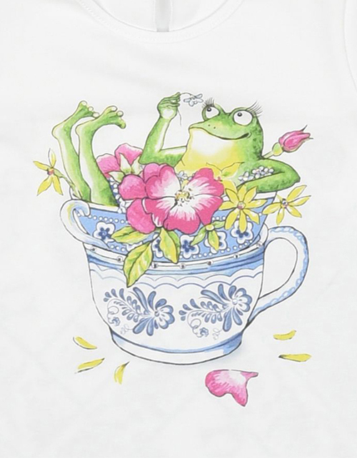 Белая футболка с принтом для девочки