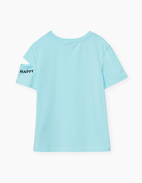 Светло-бирюзовая футболка для девочки