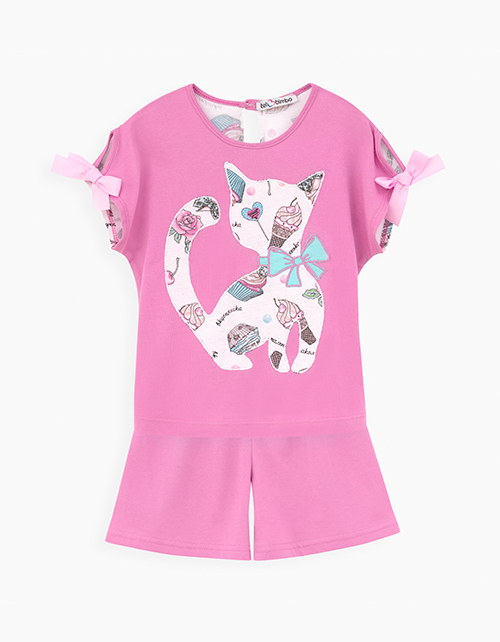 Летний комплект из футболки и шорт для девочки