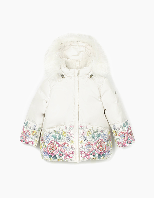 Молочная зимняя куртка для девочки