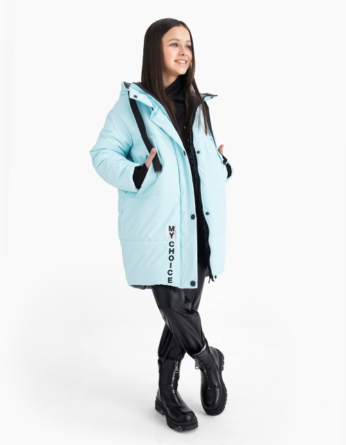 Двусторонняя зимняя куртка для девочки