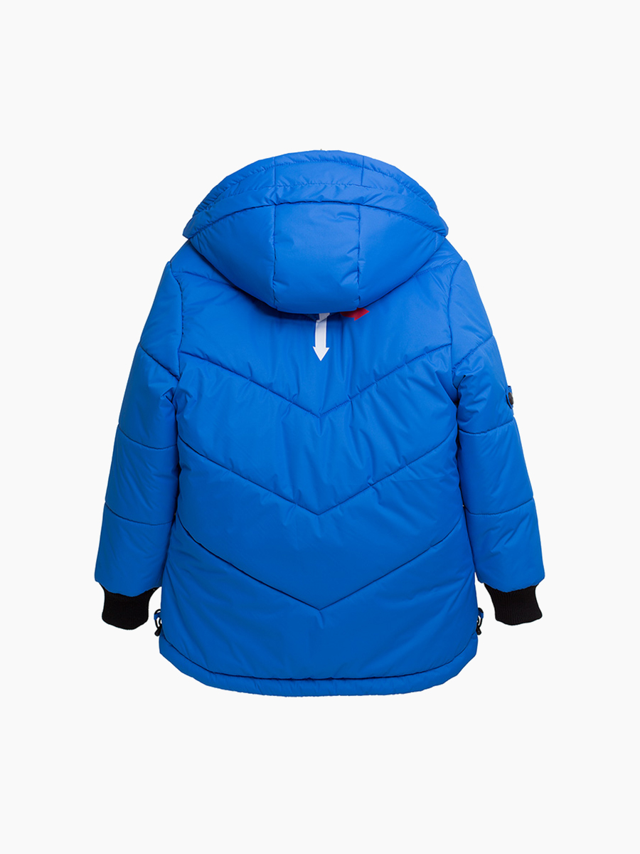 Васильковая двусторонняя зимняя куртка для мальчика