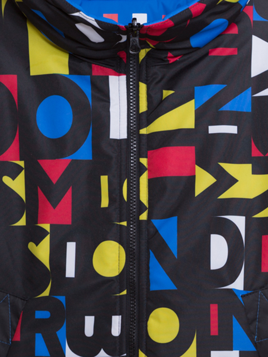 Васильковая двусторонняя зимняя куртка для мальчика