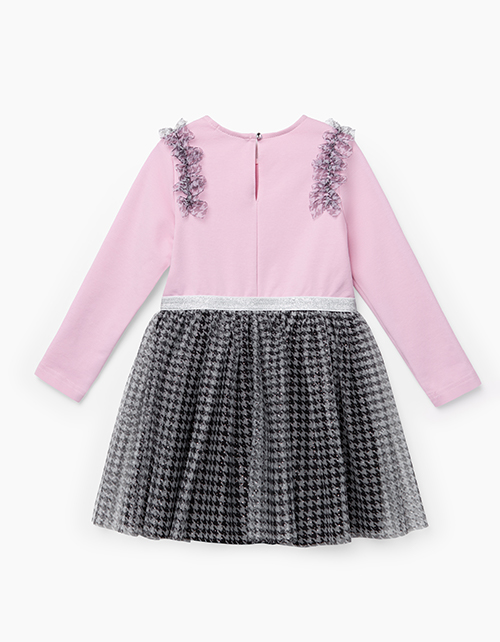 Светло-розовое нарядное платье с длинным рукавом Светло-розовое нарядное платье с длинным рукавом