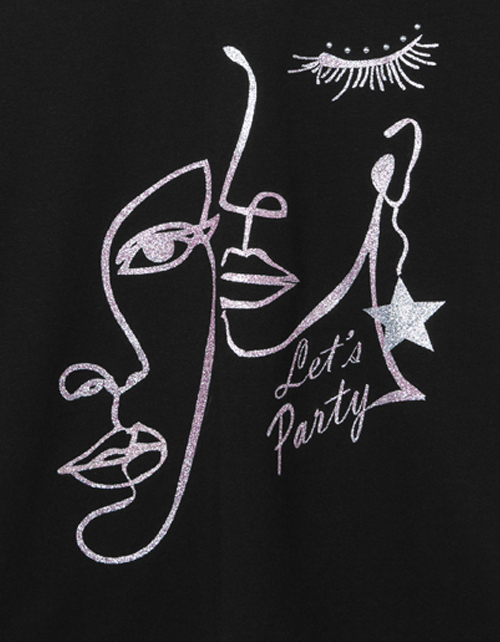 Черная нарядная футболка для девочки Черная нарядная футболка для девочки