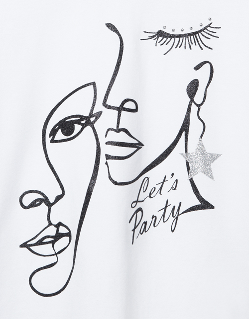 Белая нарядная футболка для девочки Белая нарядная футболка для девочки