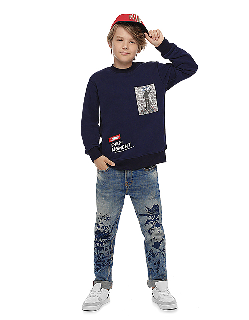 Темно-синий джемпер для мальчика Темно-синий джемпер для мальчика