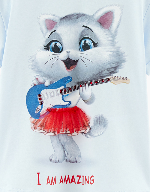 Светло-голубая футболка для девочки