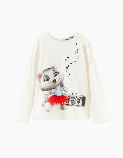 Молочный лонгслив для девочки