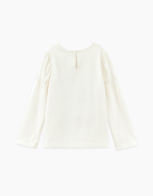 Молочный лонгслив для девочки