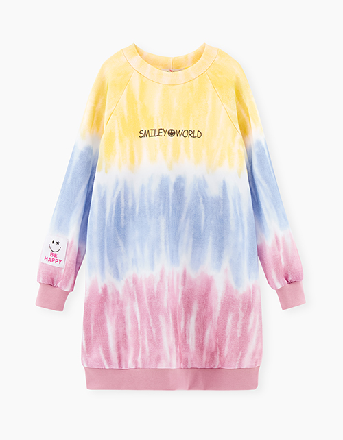 Платье-свитшот с принтом тай-дай