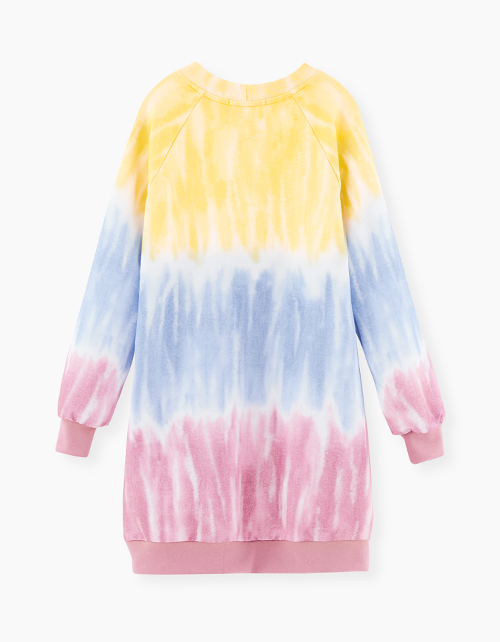 Платье-свитшот с принтом тай-дай