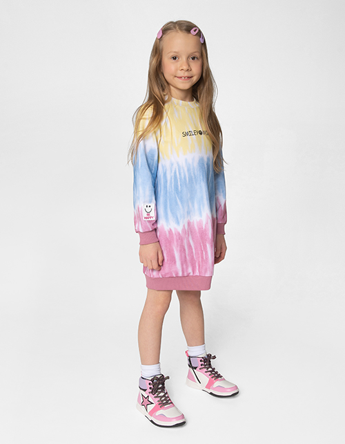 Платье-свитшот с принтом тай-дай