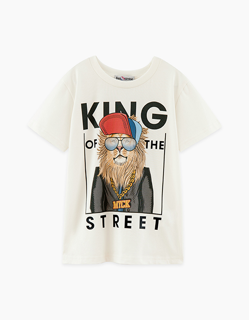 Молочная футболка с принтом для мальчика