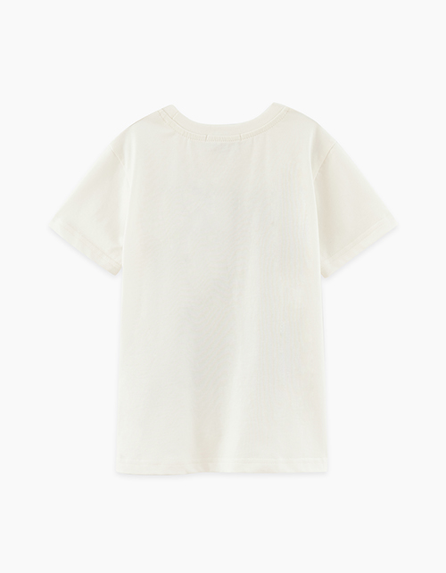 Молочная футболка с принтом для мальчика