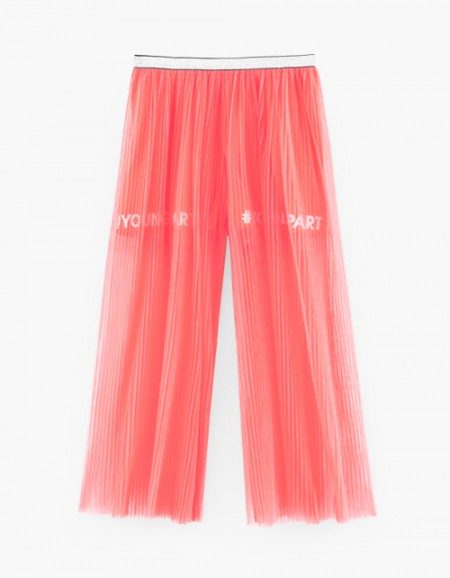 Коралловые широкие брюки для девочки Коралловые широкие брюки для девочки