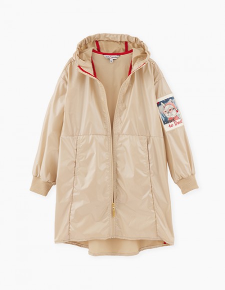 Светло-бежевый плащ-пыльник для девочки