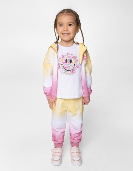 Брюки-джоггеры с принтом тай-дай для девочки