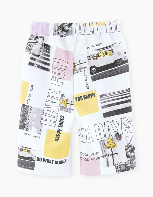 Летние шорты с набивным рисунком для мальчика