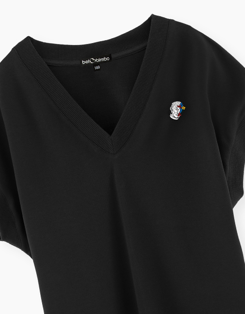 Черный школьный сарафан-жилет