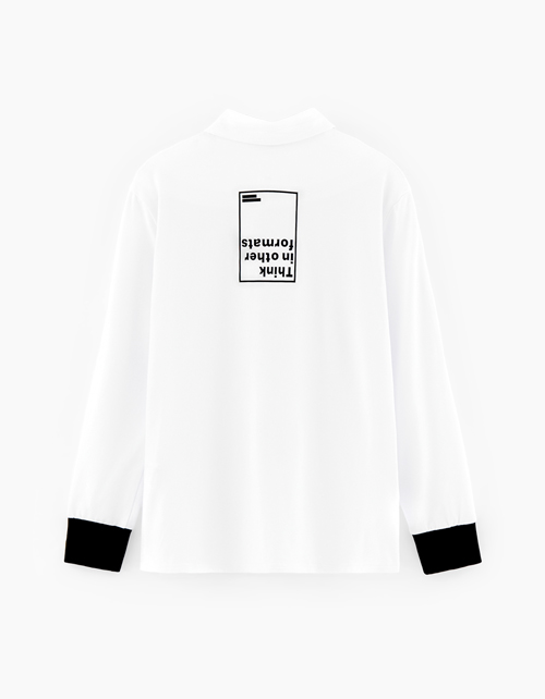 Белая рубашка с принтом для мальчика