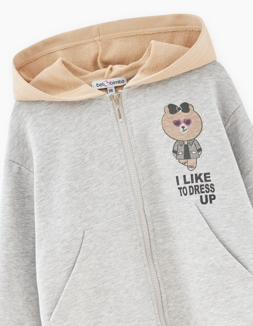 Жакет-толстовка в стиле колор-блок для девочки