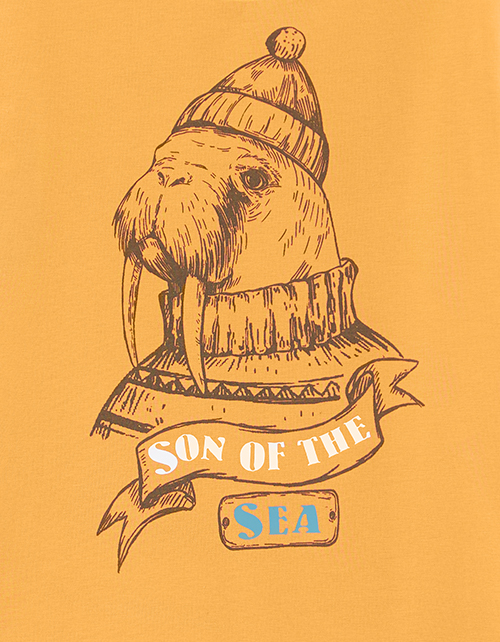 Футболка цвета охра для мальчика