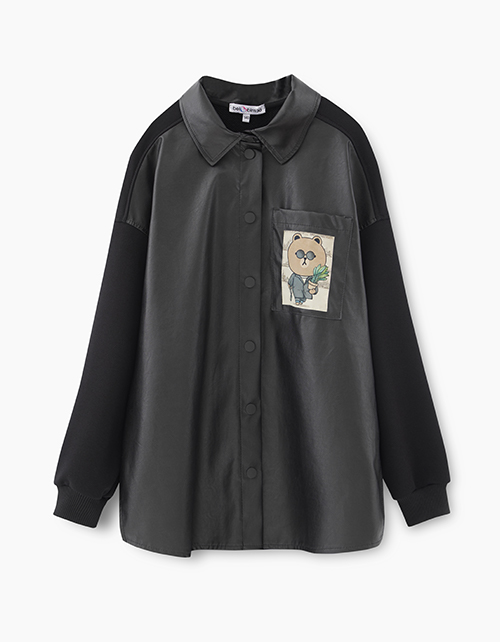 Черный жакет-рубашка для девочки