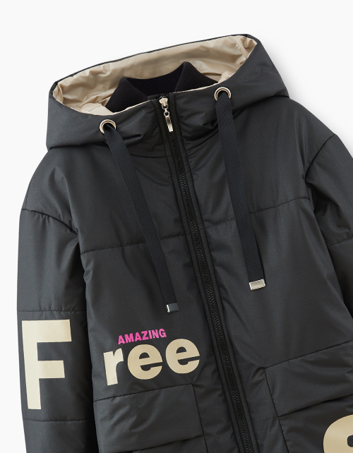 Черная осенняя куртка для девочки