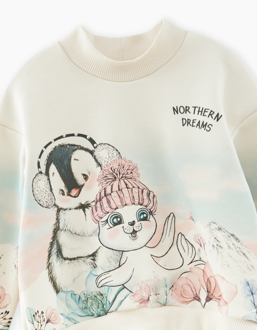 Молочный свитшот для девочки