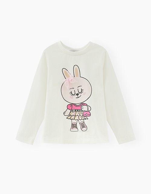 Молочный лонгслив для девочки