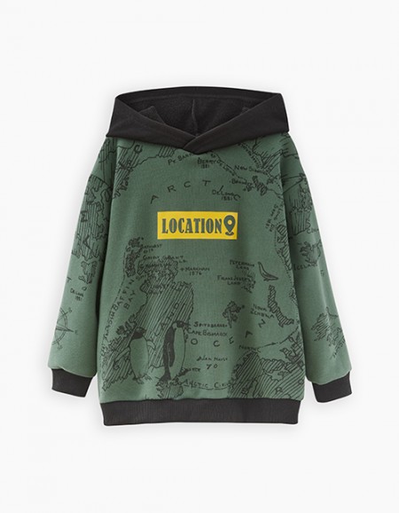 Худи цвета хаки для мальчика
